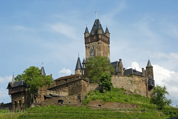 Zamek Cochem, Mozela rzeki, Niemcy, Europa — Zdjęcie stockowe