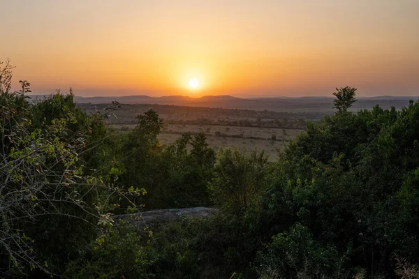 Panoramic Image Landscape Lake Mburo National Park Uganda — Stockfoto