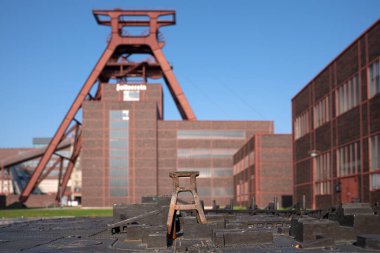 ESSEN, GERMANY - 20 Nisan 2021: Zeche Zollverein, Ruhr Metropolis 'in sanayi mirası 20 Nisan 2021' de Essen, Almanya 'da