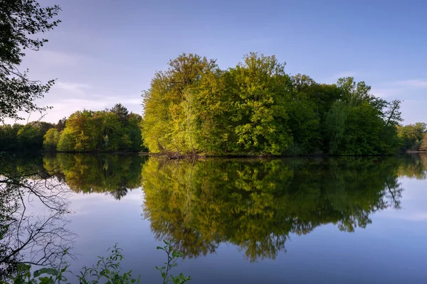 Image Panoramique Magnifique Lac Bensberg Bergisch Gladbach Allemagne — Photo