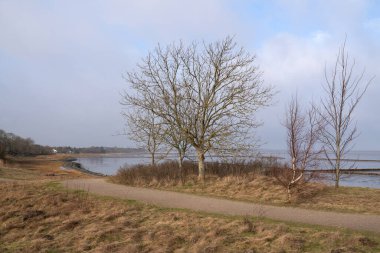 Sylt, Kuzey Frisia, Almanya kıyıları boyunca uzanan manzaranın panoramik görüntüsü 