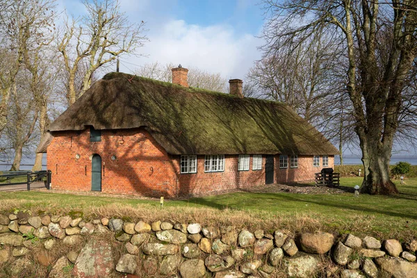 Panoramic Image Traditional Frisian Cottage Springtime Sylt Germany — Stockfoto