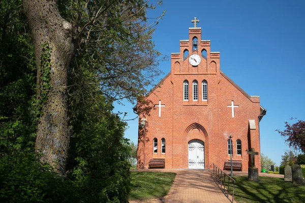 Panoramic Image New Church Pellworm North Frisia Germany — Stok fotoğraf