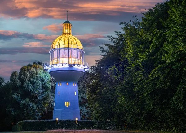 Solingen Germany August 2022 Illuminated Lighttower Landmark Solingen August 2022 — Foto de Stock