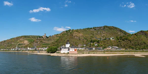 Kaub Germany August 2022 Drought Germany Low Water Rhine River — Stok Foto