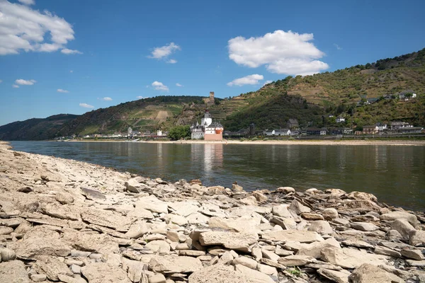 Kaub Germany August 2022 Drought Germany Low Water Rhine River — Foto Stock