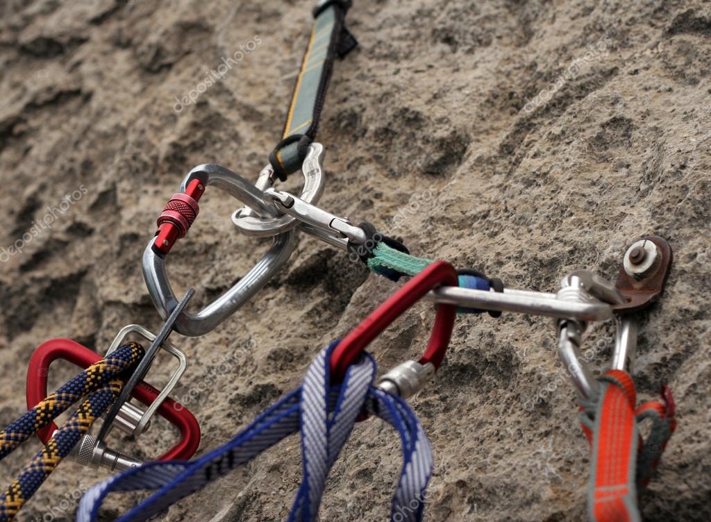 Rock climbing anchors — Stock Photo © vetal1983 14449487