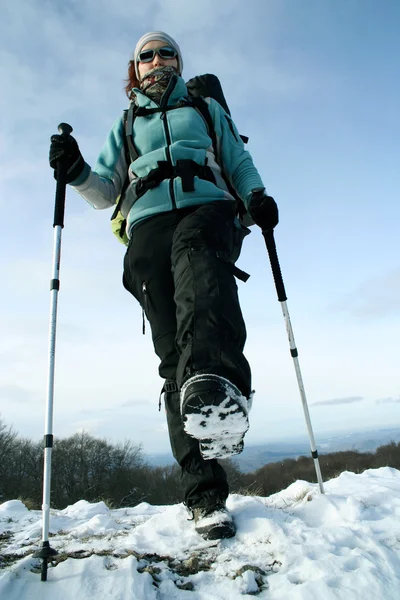 Winter hike. — Stock Photo, Image