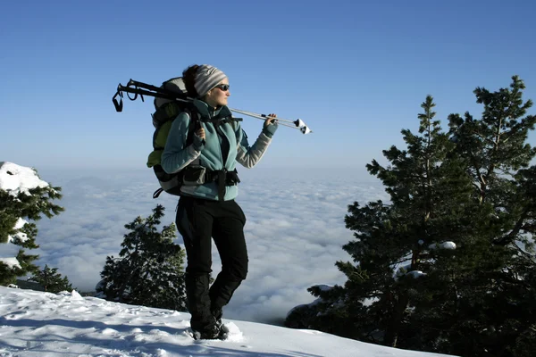 Winter hike. — Stock Photo, Image