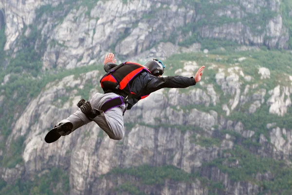 Bungee jumping sequence in Banos de Água Santa, Equador, San Francisco bridge — Fotografia de Stock