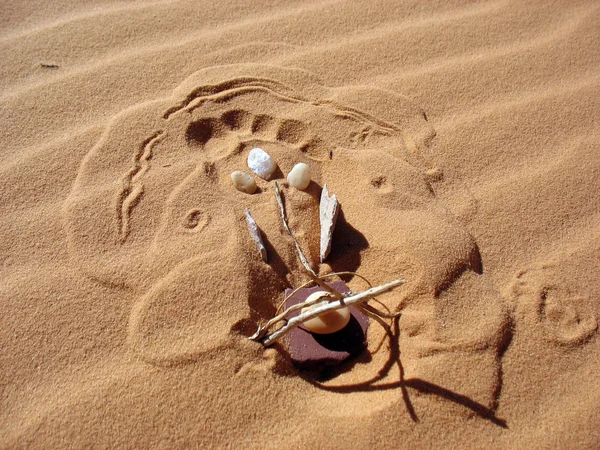 Fußabdrücke im Sand. — Stockfoto