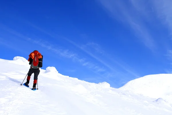Χειμερινή ανάβαση για χιονοπέδιλα. — Φωτογραφία Αρχείου
