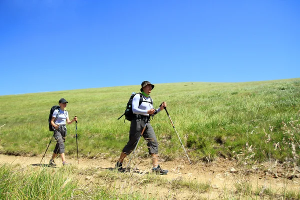 Escursioni estive in montagna. — Foto Stock