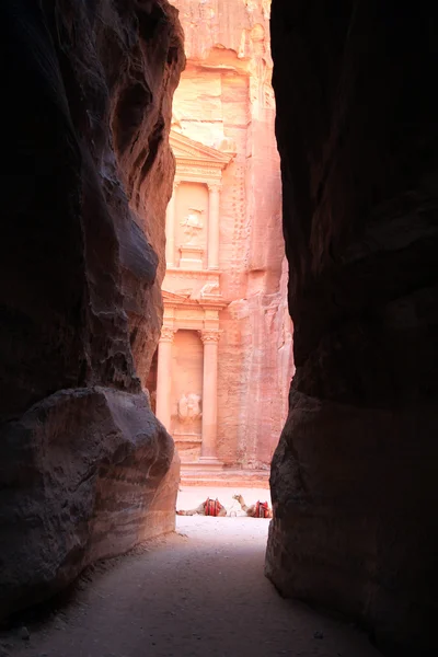 Petra, ville de roche perdue de Jordanie . — Photo