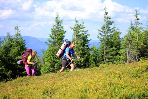 Escursioni estive in montagna. — Foto Stock