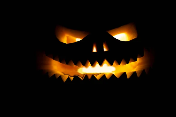 Luminoso Contorno Jolly Roger Sfondo Nero Simbolo Halloween Isolato Nero — Foto Stock