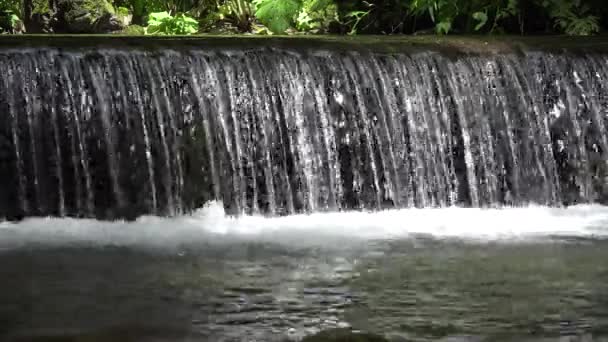 Mountain River, krystaliczne krople wodospadu, czysta woda źródlana, przezroczyste alpejskie fale strumieniowe, krystaliczne zbliżenie strumienia — Wideo stockowe