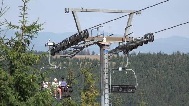 Chairlift Ski Lift Alps Alpine Cable Car Summer Sports Road — 图库视频影像