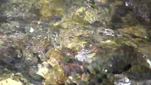 Mountain River Crystal Waterfall Drops Clear Spring Fresh Water Transparent — Stock Video