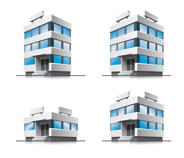 Four cartoon office buildings. Stock Vector Image by ©petovarga #14398577