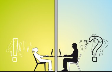 adam ve genç kadın sohbet