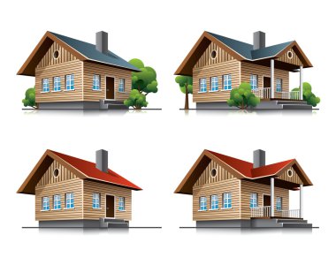 Yazlık evi karikatür simgeleri