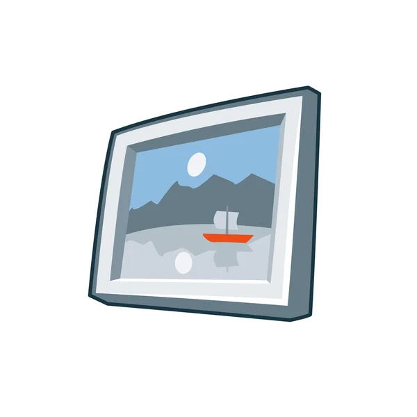 Foto frame pictogram in cartoon stijl — Stockvector