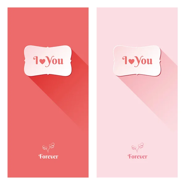 Hermosas tarjetas de felicitación amor — Vector de stock