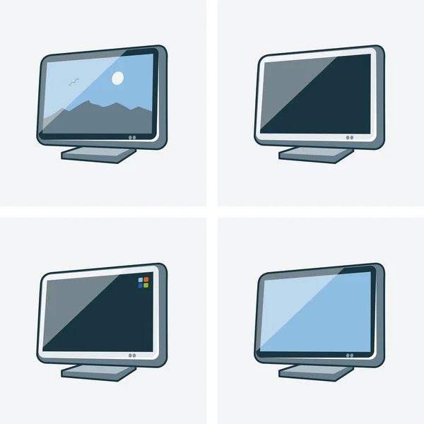 Ensemble de quatre icônes de télévision — Image vectorielle