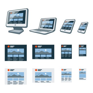 yanıt veren Web sitesi tasarımı farklı elektronik cihazlar