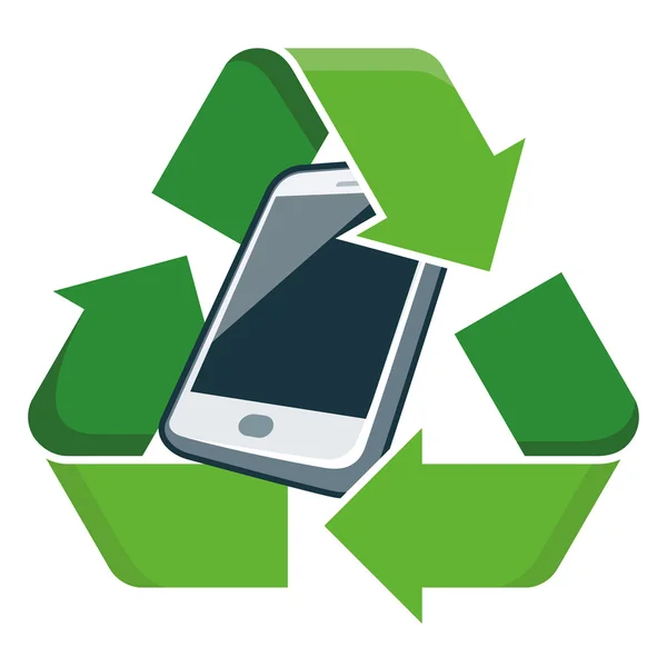 Återvinna mobiltelefon — Stock vektor