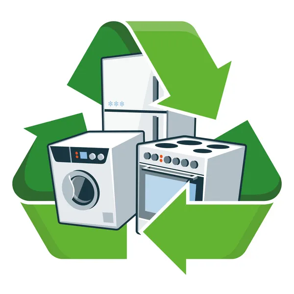 Recycler les gros appareils électroniques — Image vectorielle