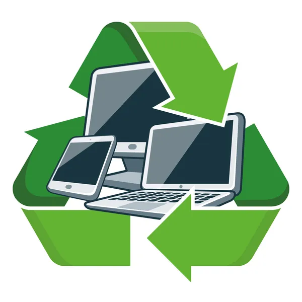 Reciclar dispositivos eletrônicos —  Vetores de Stock