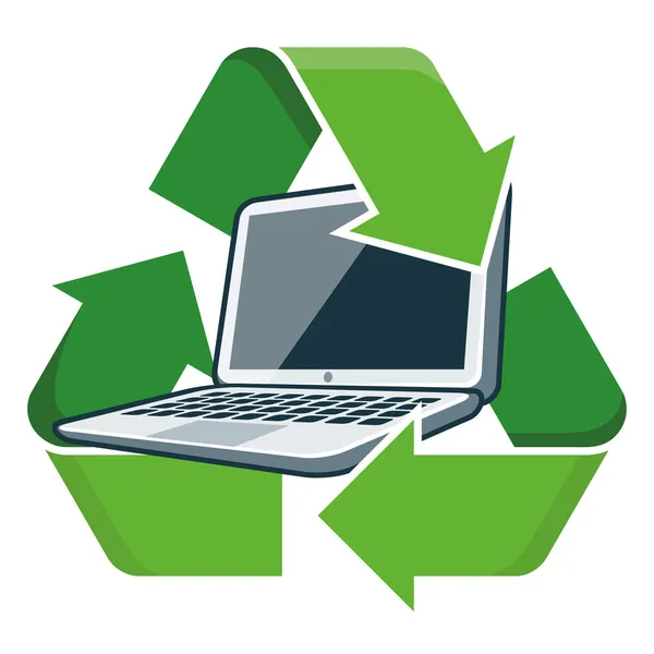 Ανακύκλωσης lap-top — Διανυσματικό Αρχείο