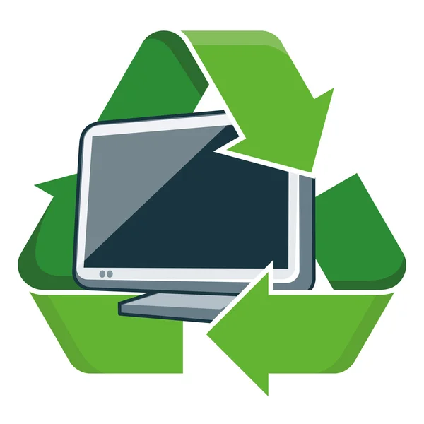 Recycler la télévision — Image vectorielle