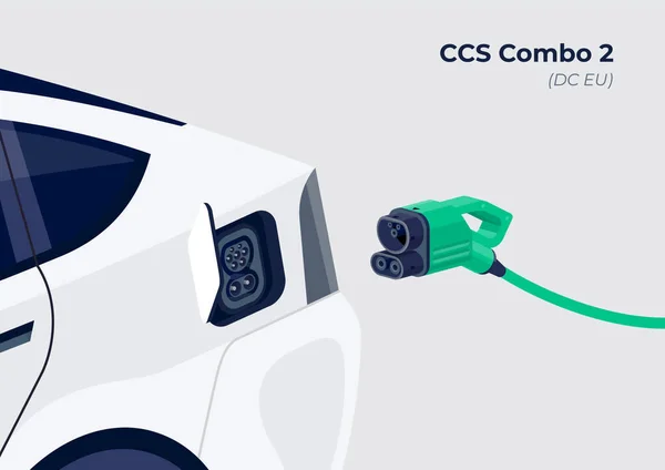 Ccs Combo Standard Charging Connector Plug Socket Opened Electric Battery — Image vectorielle