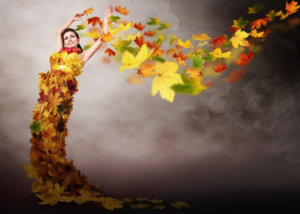 Lady autumn — Stock Photo, Image