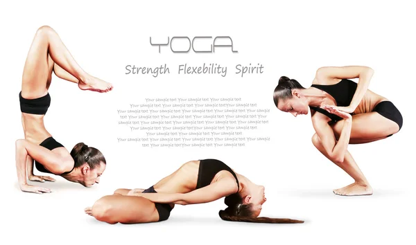 Yoga arka plan ile slim kız