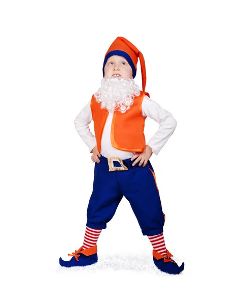 Little boy in gnome fancy-dress — Zdjęcie stockowe