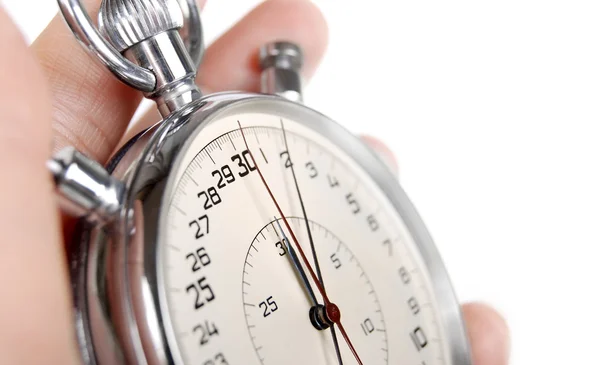 Bouchent la vue sur les mains de chronomètre — Photo