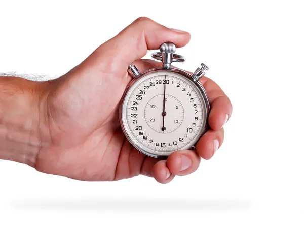 Men's hand with stopwatch — Stock Photo, Image