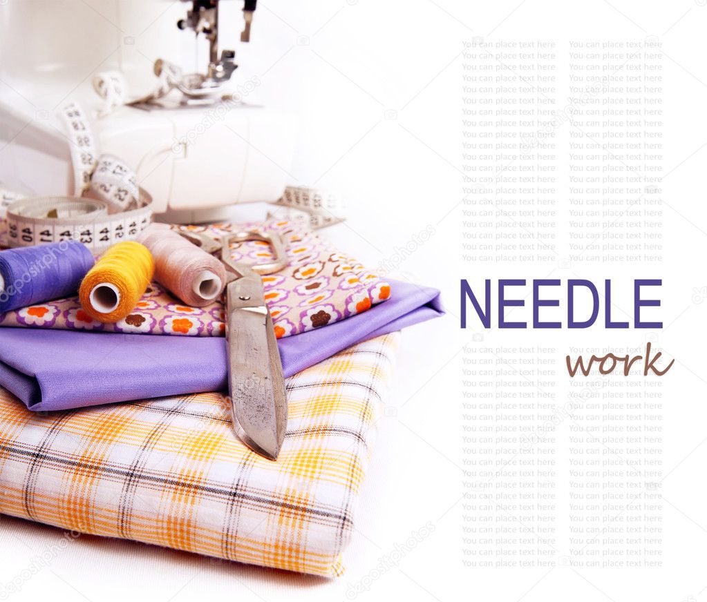 Background with sewing tools