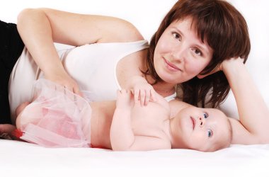 Anne bebek kızı ile