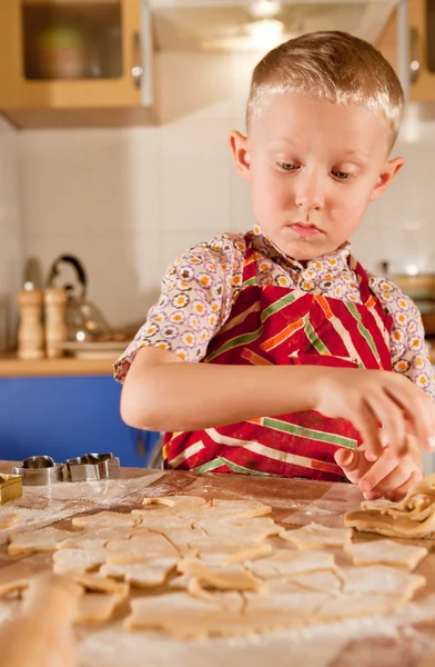 Help for preparing christmas cookies — Stock Photo, Image