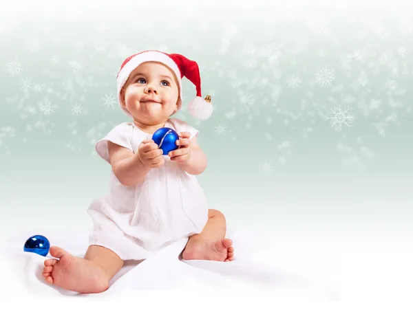 Süßes Baby Christmas portrait — Stockfoto