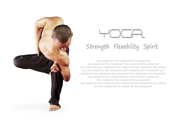 Yoga bakgrund med man — Stockfoto