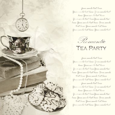 Tea party vintage background clipart