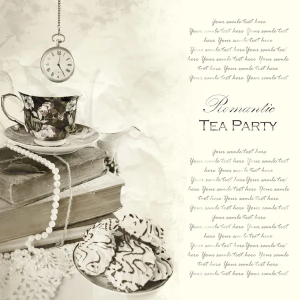 Tea party vintage background — Stock Photo, Image