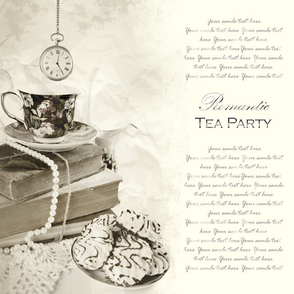 Tea party vintage background