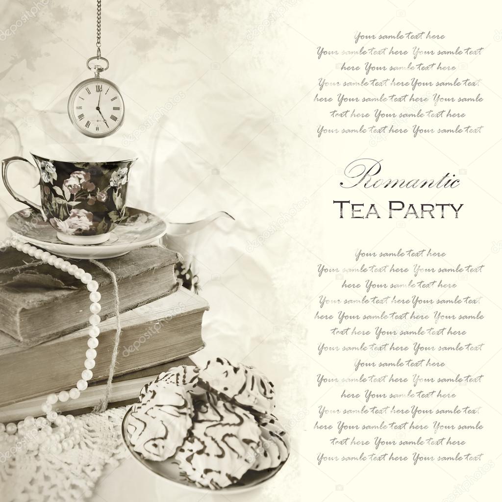 Tea party vintage background